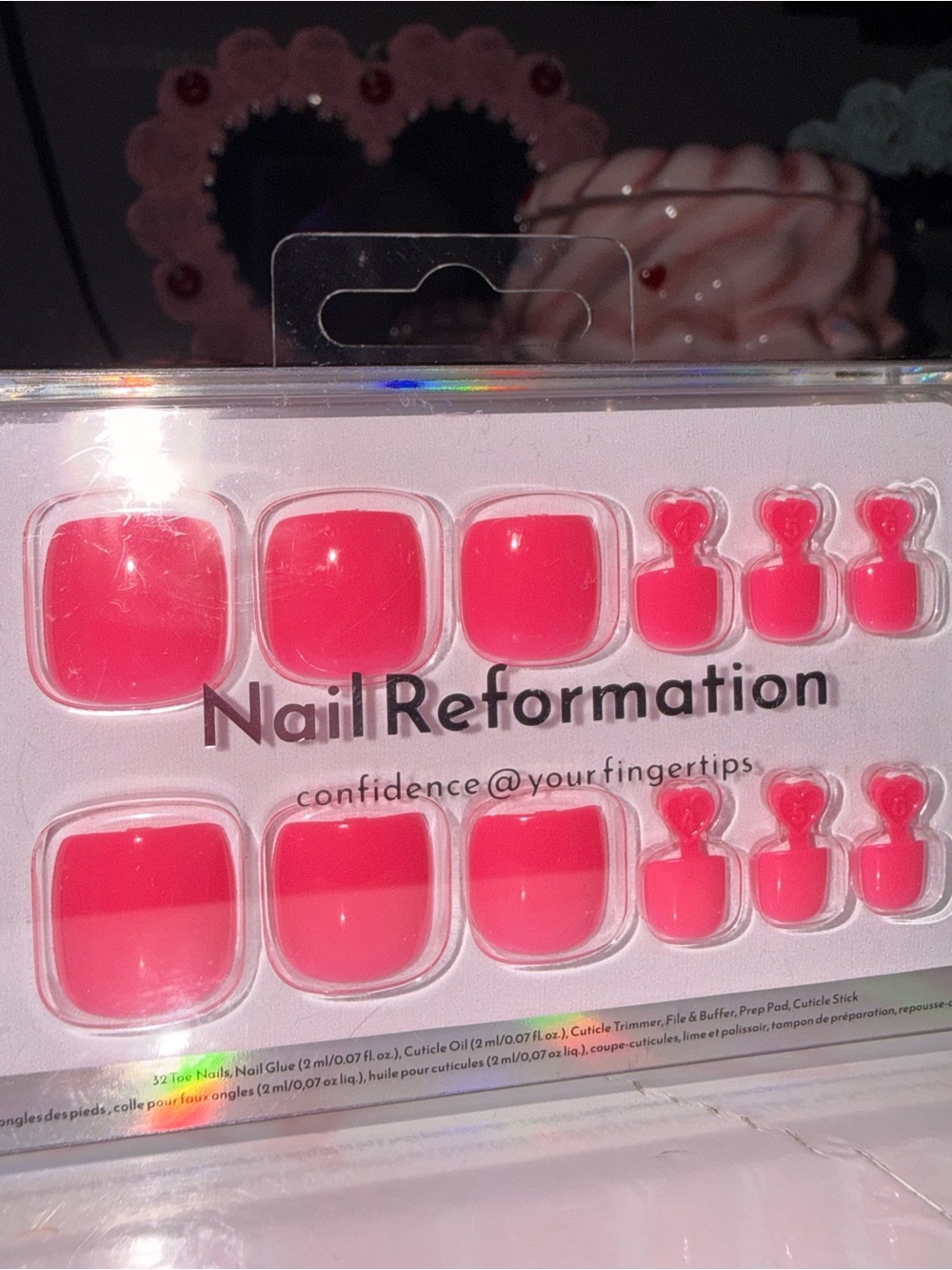 Nail Reformation Press-On Toe Nails - Bright Pink